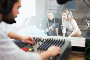 Presenters in live radio show