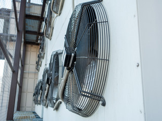 Industrial fan commercial cooling HVAC air conditioner. 