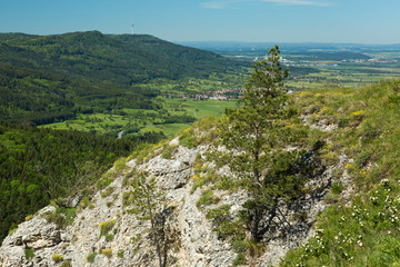 Fototapeta na wymiar Ausblick auf Plettenberg bei Balingen auf der Schwäbischen Alb