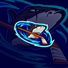 shark hockey team mascot concept