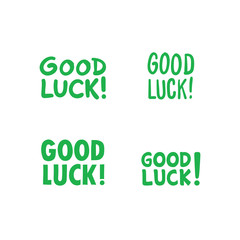 Good luck lettering text. Hand drawn Vector illustration.