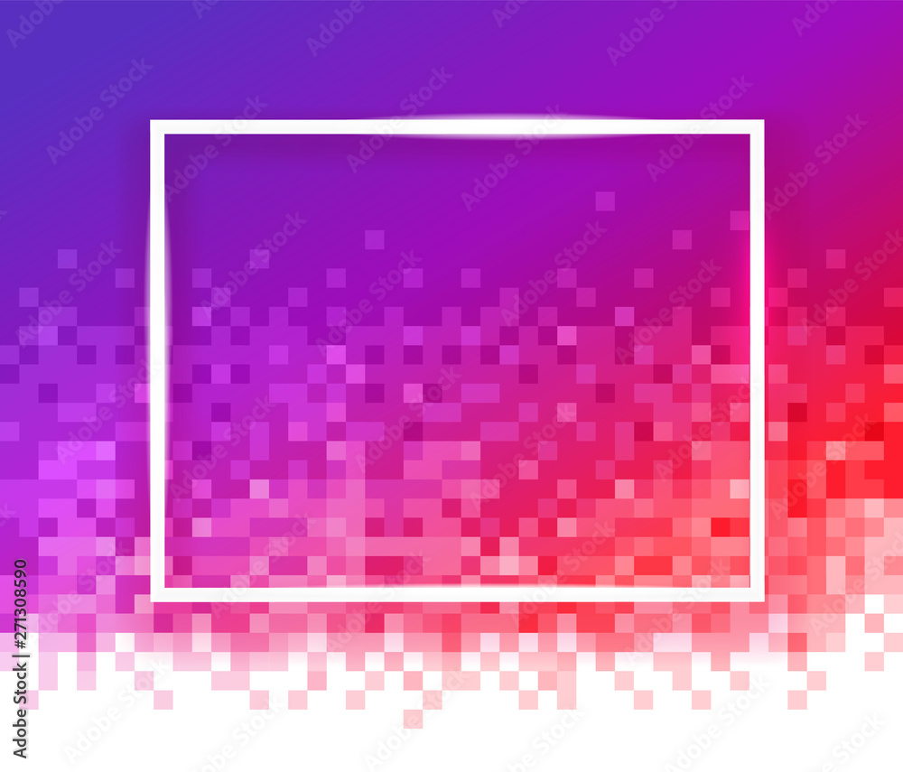 Fototapete gradient mosaic background with empty white frame