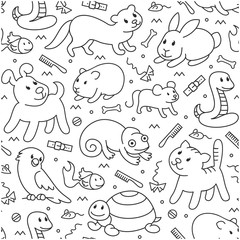 Pet pattern in line style