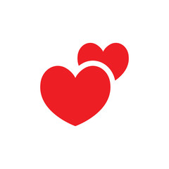 Two hearts vector icon. Double heart symbol of love.
