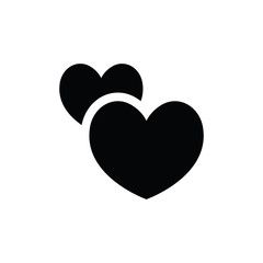 Two hearts vector icon. Double heart symbol of love.