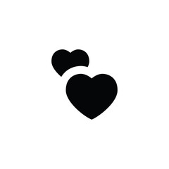 Two hearts vector icon. Double heart symbol of love.