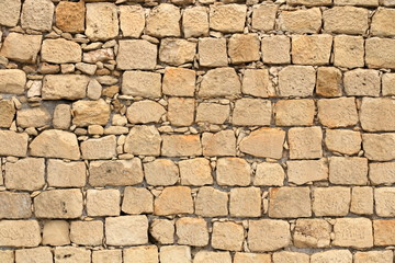 Big yellow wall from stone bricks