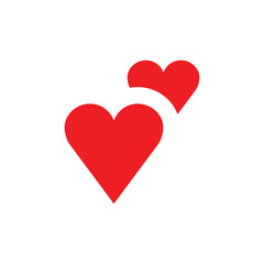 Two hearts vector icon. Double heart symbol of love.
