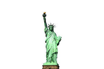 Obraz premium Beautiful view isolated Statue of Liberty. Liberty Island in New York. Harbor in New York. 