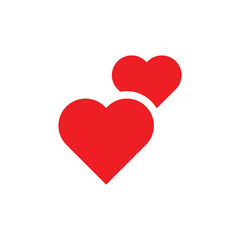 Two hearts vector icon. Double heart symbol of love.