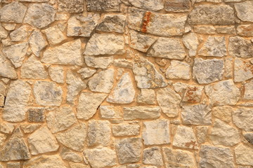 Big yellow wall from stone bricks