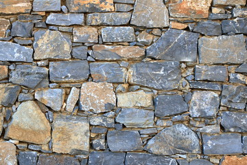 Big gray wall from stone bricks