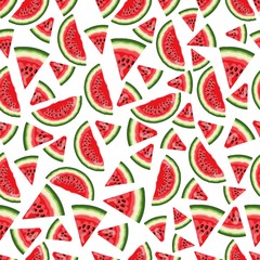 Watermelons pattern. Vector Illustration graphic print. Summer bright background.
