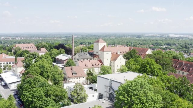 aerial view of the oldest beer brewery in the world, Weihenstephan, Freising, Bavaria, Germany