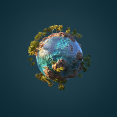 small palm planet in space