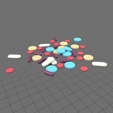 Colorful capsules and pills