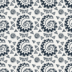 Abstract sun seamless pattern. Vector sunny background for kids wallpaper, print