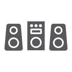 Fototapeta premium Sound system glyph icon, party and music, stereo system sign, vector graphics, a solid pattern on a white background.