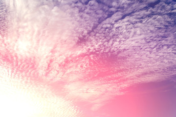 Colorful cloudy sky at sunset. Gradient color