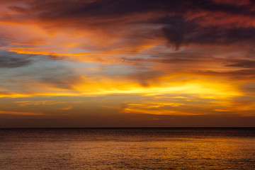 Naklejka na ściany i meble sunset over the sea at Kizimkazi in Unguja aka Zanzibar Island Tanzania East Africa