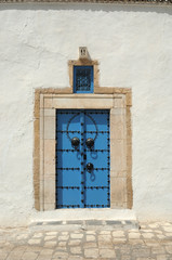 tradition mediterranean blue wooden door
