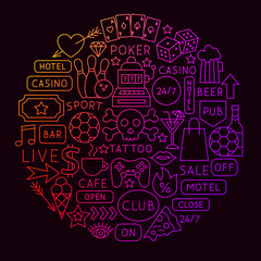 Street Line Icon Circle Concept