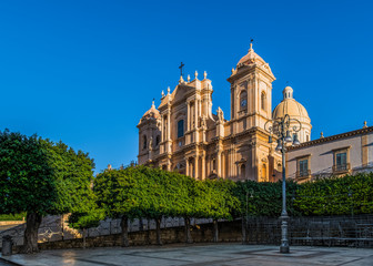 Obraz premium Sicilian baroque cathedral San Nicolo in Sicily, south Italy