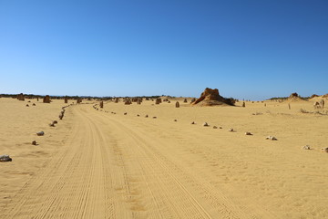 Fototapeta na wymiar Path through Pinnacles Desert in Western Australia