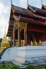 A view of Chiang Mai buddhist temple in the city.