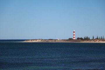 View to Moore Point Lighthouse in Geraldton, Australia Western Australia
