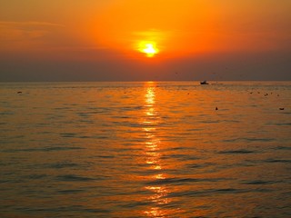 Turkey sunset boat