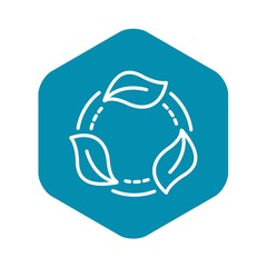 Recycle leaf icon. Outline recycle leaf vector icon for web design isolated on white background