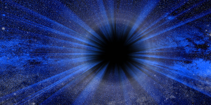 Conceptual background image of abstract lights of universe and black hole manipulation