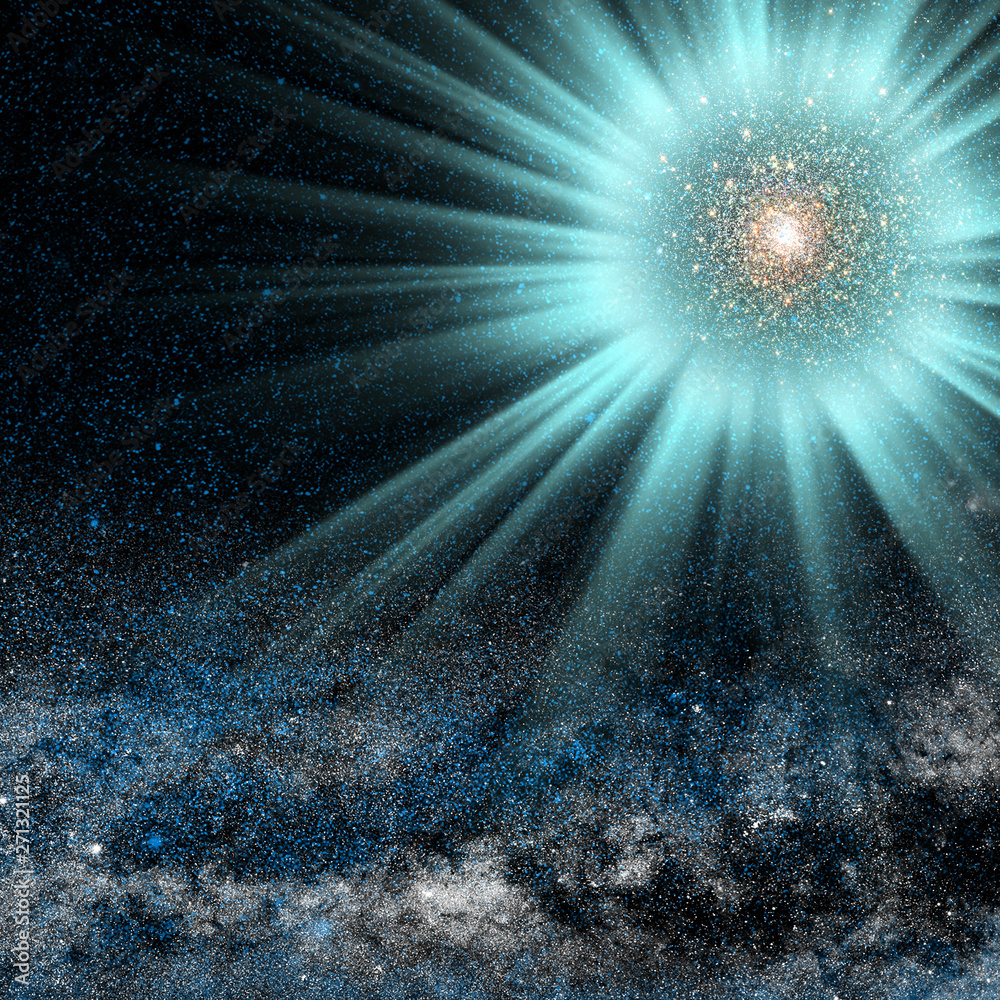 Wall mural conceptual background image of abstract lights of universe manipulation