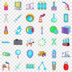 Factory icons set. Cartoon style of 36 factory vector icons for web for any design