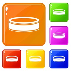 Puck icons set collection vector 6 color isolated on white background