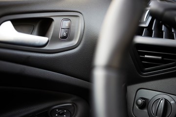 Fototapeta na wymiar Car Interior Driver Side View. Modern Car Interior Design