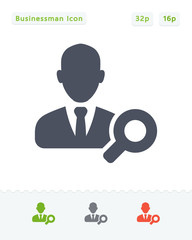 Business Avatar & Magnifier - Sticker Icons