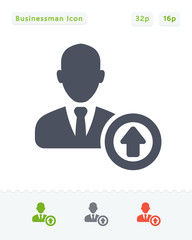 Business Avatar & Up Arrow - Sticker Icons