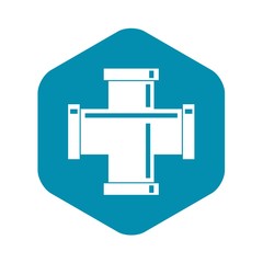 Black pipe fitting icon. Simple illustration of black pipe fitting vector icon for web