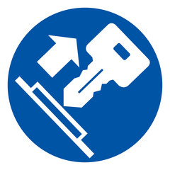 Pull Key Symbol Sign, Vector Illustration, Isolate On White Background Label. EPS10