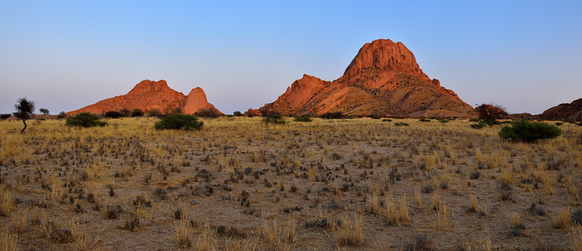 Africa, Namibia, Erongo Province, Panoramic view of Spitzkoppe