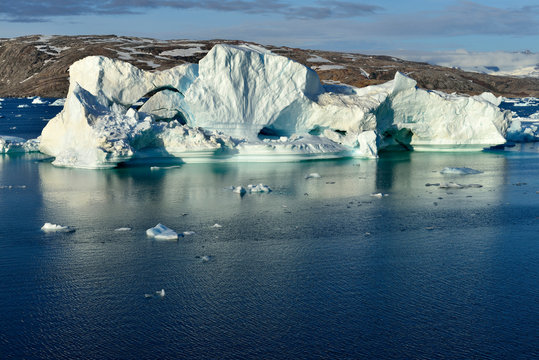 Greenland, East Greenland, Johan Petersens Fjord, Iceberg drifting