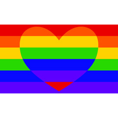 Obraz premium Rainbow Heart Flag Colored LGBT Pride for Lesbian Gay Bisexual and Transgender Design Element