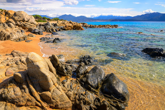 France, Corsica, Propriano, rocky seafront