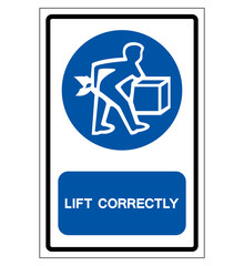 Lift Correctly Symbol Sign, Vector Illustration, Isolate On White Background Label .EPS10