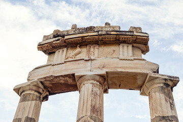 Greece, Delphi, detail of the tholos in the sanctuary of Athena Pronaia