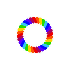 Obraz premium Rainbow Rope Border Frame Colored LGBT Pride for Lesbian Gay Bisexual and Transgender Design Element