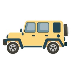 yellow car suv on white background