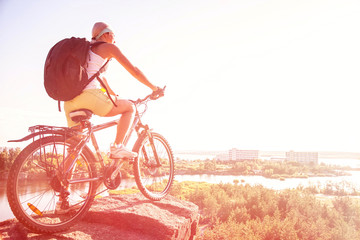 riding on bicycle
